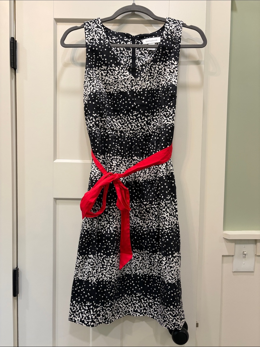 Motherhood Maternity A-line Cotton Polka Dot Dress Medium